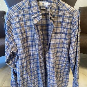 Southern Tide Blue and White Checkered Men's Shirt
